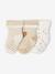 Lot de 3 paires de chaussettes bébé fille coeurs écru+noisette - vertbaudet enfant 