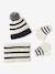 Ensemble rayé garçon bonnet + snood + moufles/gants écru - vertbaudet enfant 