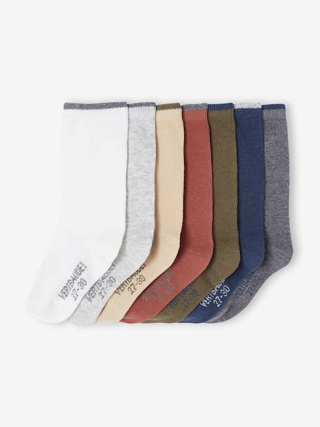Lot de 7 paires de chaussettes garçon chocolat+gris+gris chiné+vert - vertbaudet enfant 