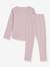 Pyjama enfant coton côte 1x1 rose - vertbaudet enfant 