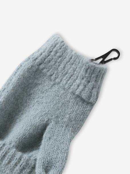 Ensemble fille bonnet + snood + moufles/mitaines vert sauge - vertbaudet enfant 