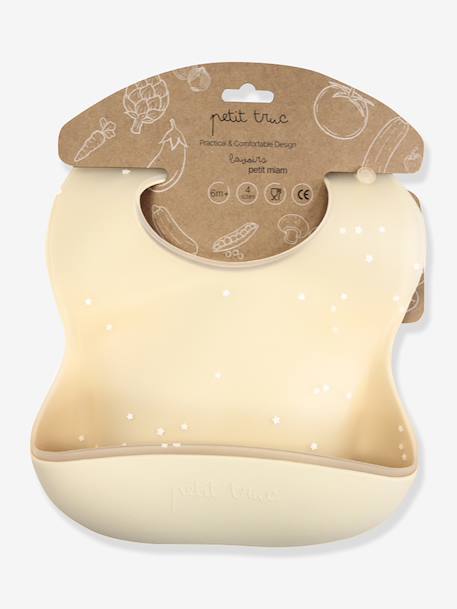 Lot de 2 bavoirs Petit miam blanc+bleu+olive+rose - vertbaudet enfant 