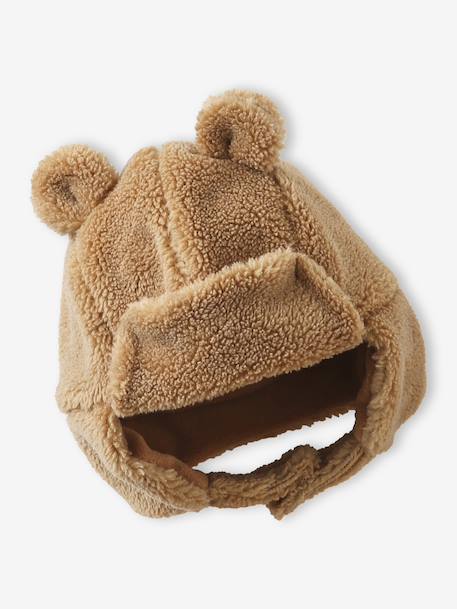 Ensemble chapka, snood et moufles bébé en sherpa sable - vertbaudet enfant 