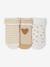 Lot de 3 paires de chaussettes bébé fille coeurs écru+noisette - vertbaudet enfant 