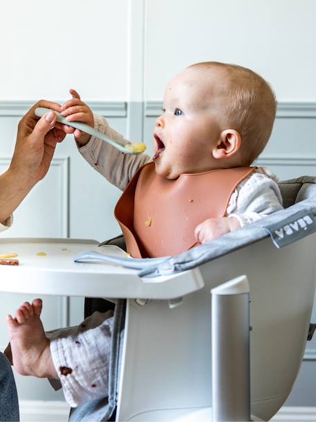Set van 4 siliconen lepels 1e leeftijd BEABA beige - vertbaudet enfant 