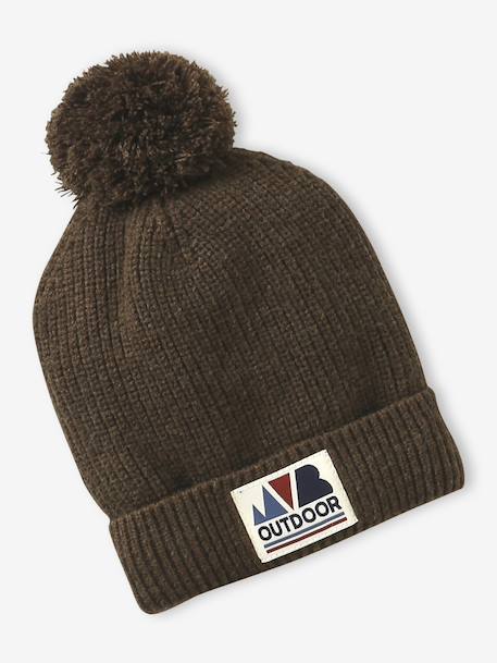 Ensemble garçon bonnet + snood + moufles/gants « Outdoor » bleu grisé+kaki - vertbaudet enfant 