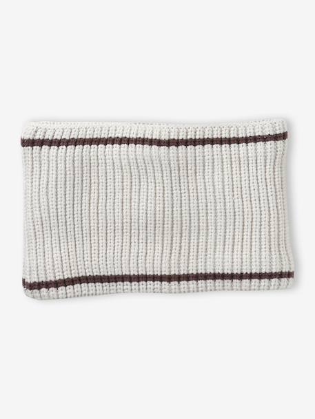 Ensemble bonnet « Ourson », snood et moufles bébé argile - vertbaudet enfant 
