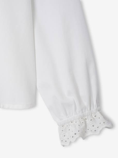Chemise fille volants en broderie anglaise écru - vertbaudet enfant 