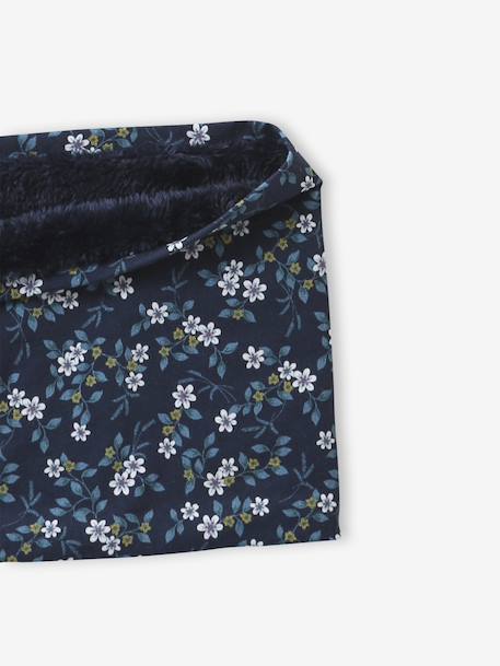 Snood fille imprimé fleuri et doublé polaire encre+rose imprimé - vertbaudet enfant 
