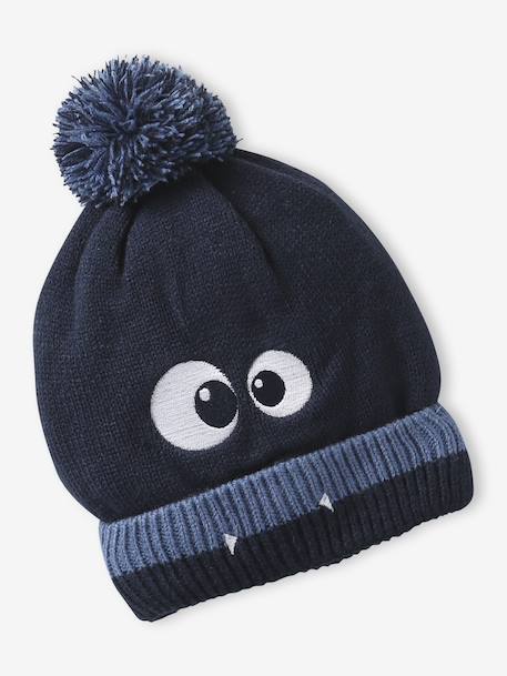 Ensemble garçon bonnet + snood + moufles/gants « Monstre » marine - vertbaudet enfant 