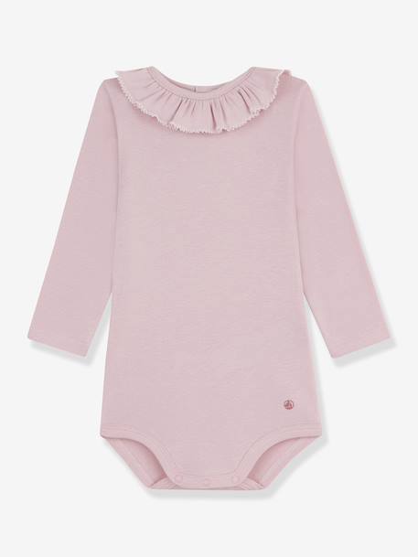 Body bébé à collerette coton côte 1x1 fille rose - vertbaudet enfant 