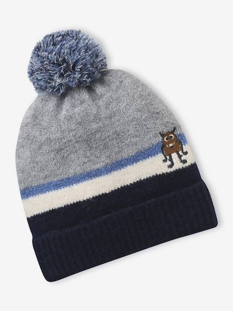 Bonnet Petit monstre garçon gris chiné - vertbaudet enfant 