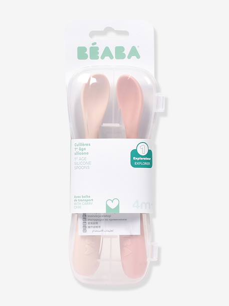 Lot de 2 cuillères ergonomiques 1er âge rose pâle - vertbaudet enfant 