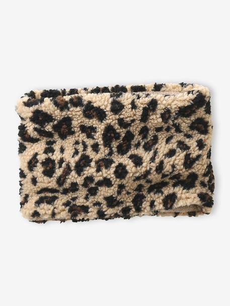 Fille-Accessoires-Snood fille en sherpa imprimé léopard et doublé polaire