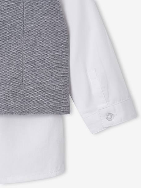 Babyset voor jongens met hemd, vlinderdas en vest wit - vertbaudet enfant 