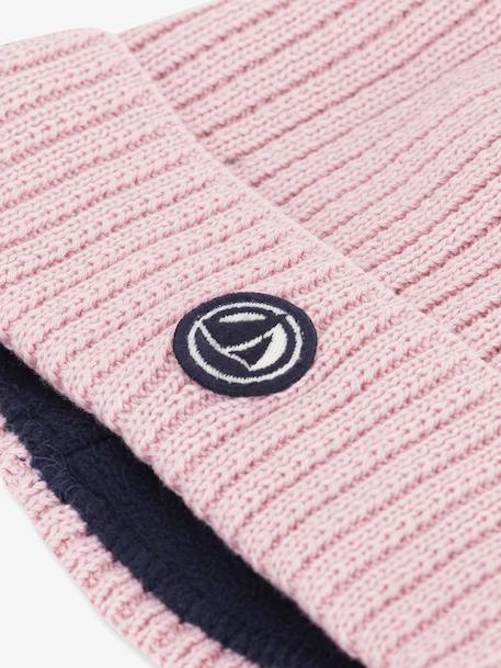 Gebreide kindermuts met fleecevoering PETIT BATEAU rozen - vertbaudet enfant 