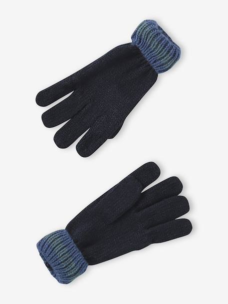 Babyset voor jongens muts + snood + wanten/handschoenen « Dinos » marineblauw - vertbaudet enfant 