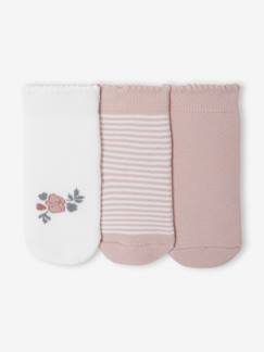 Bébé-Chaussettes, Collants-Lot de 3 paires de chaussettes bébé fille