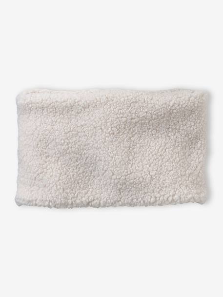 Babyset muts, snood en wanten baby in sherpa ecru - vertbaudet enfant 