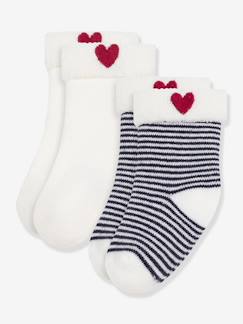 -Set van 2 paar baby sokken van geborduurd katoen PETIT BATEAU 