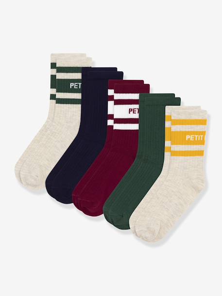 Garçon-Lot de 5 paires de chaussettes enfant en coton