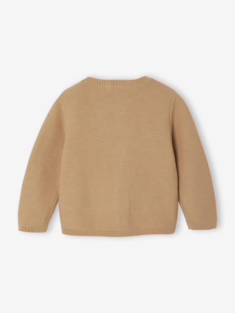 Cardigan broderie dorée coeur bébé ivoire+ocre+vieux rose - vertbaudet enfant 