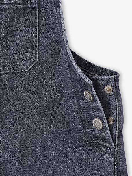 Wijde salopet van jeans voor meisjes denimgrijs+middenblauw+stone+zwart denim - vertbaudet enfant 