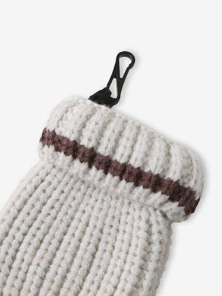 Ensemble bonnet « Ourson », snood et moufles bébé argile - vertbaudet enfant 