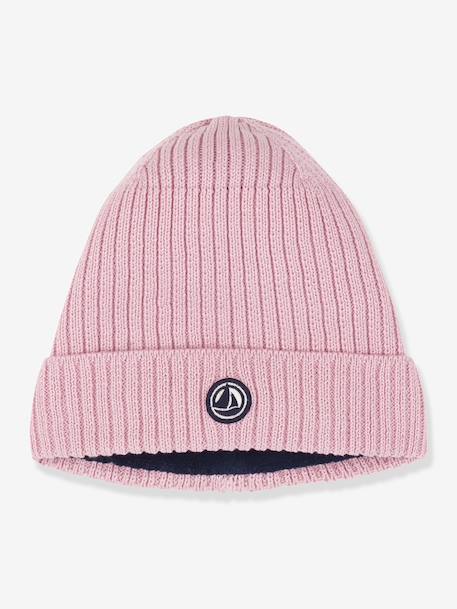 Gebreide kindermuts met fleecevoering PETIT BATEAU rozen - vertbaudet enfant 