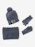 Babyset jongen muts + snood + wanten/handschoenen « Outdoor » grijsblauw+kaki - vertbaudet enfant 
