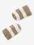 Ensemble rayé bonnet péruvien, snood et moufles bébé rayé beige - vertbaudet enfant 