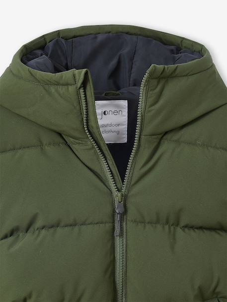 Doudoune garçon puffy anthracite+kaki - vertbaudet enfant 