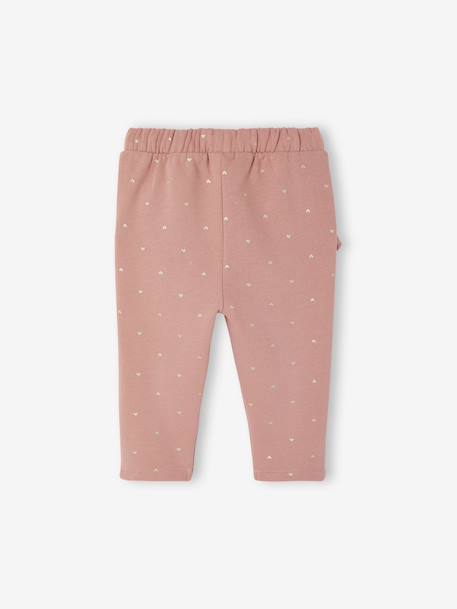 Pantalon bébé fille molleton écru+vieux rose - vertbaudet enfant 