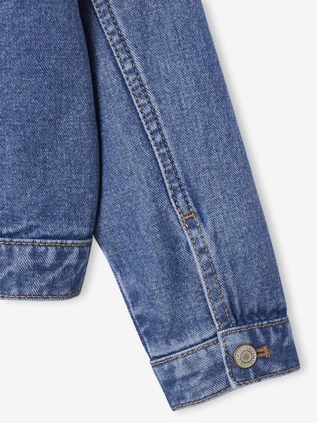 Veste jean fille personnalisable bleu clair+bleu moyen - vertbaudet enfant 