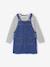 Ensemble fille robe salopette jean et tee shirt rayé bleu moyen - vertbaudet enfant 