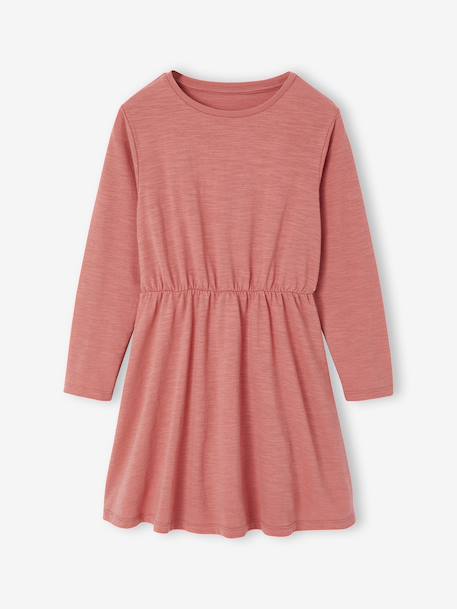 Ensemble robe et gilet matelassé fille anthracite+bois de rose - vertbaudet enfant 