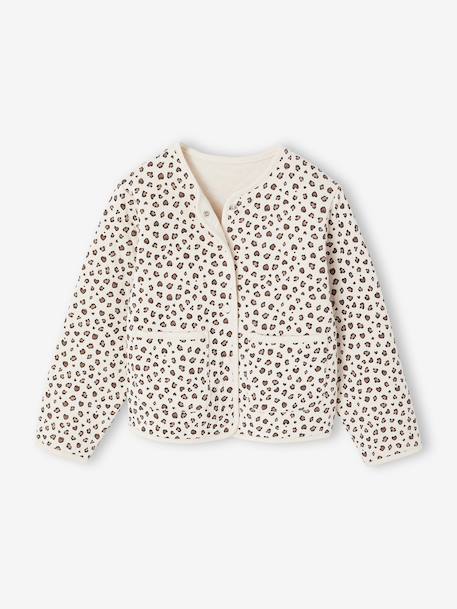 Ensemble robe et gilet matelassé fille anthracite+bois de rose - vertbaudet enfant 