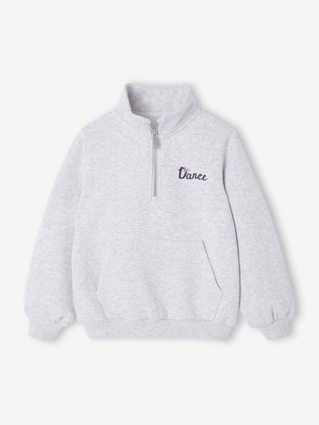 Ensemble sweat et legging métalisé sport fille gris chiné - vertbaudet enfant 