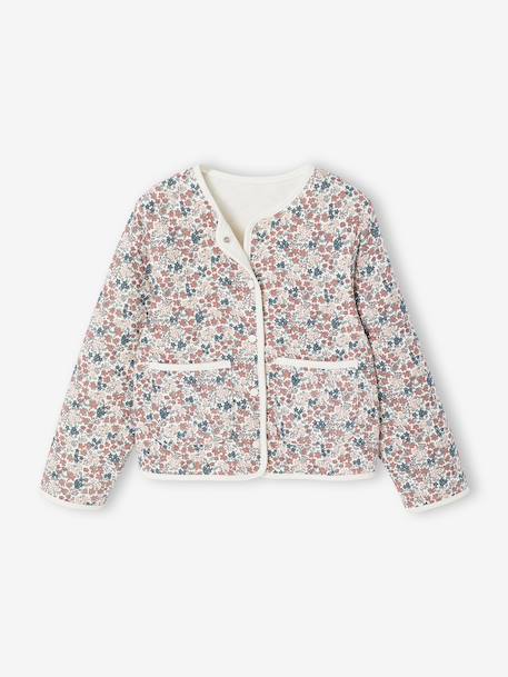 Ensemble robe et gilet matelassé fille anthracite+bois de rose - vertbaudet enfant 