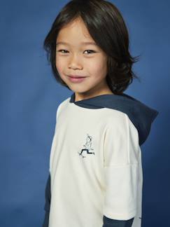 Jongens-Sweater met capuchon 2-in-1 effect met geplaatste print voor jongens 