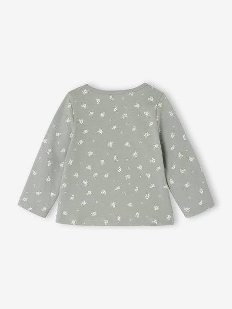 Set van 2 T-shirts baby Basics met lange mouwen hazelnoot+saliegroen - vertbaudet enfant 