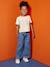Jean fille large à pinces bleu moyen+denim gris - vertbaudet enfant 