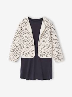 -Ensemble robe et gilet matelassé fille