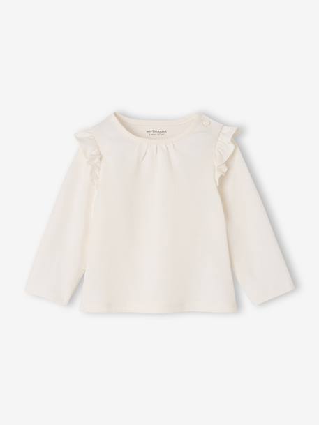 Set van 2 T-shirts baby Basics met lange mouwen hazelnoot+saliegroen - vertbaudet enfant 