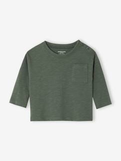 -T-shirt baby Basics personaliseerbaar lange mouwen geknoopt op de schouder 
