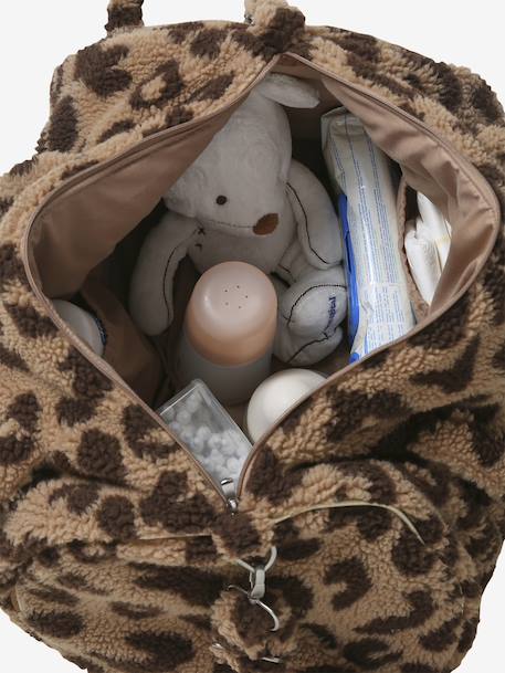 Sac à langer Baby Roll en peluche beige+café - vertbaudet enfant 