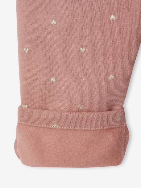 Pantalon bébé fille molleton écru+vieux rose - vertbaudet enfant 