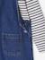 Ensemble fille robe salopette jean et tee shirt rayé bleu moyen - vertbaudet enfant 