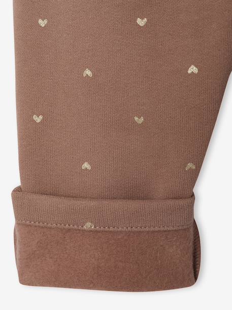Fleece-pantalon voor meisjesbaby beige+ecru+roest+rozen - vertbaudet enfant 