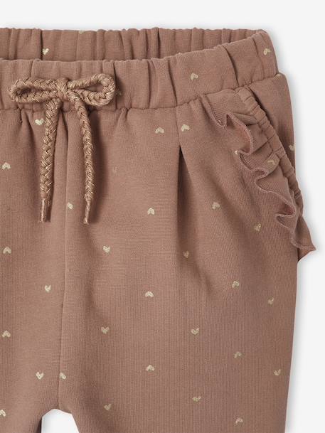 Fleece-pantalon voor meisjesbaby beige+ecru+roest+rozen - vertbaudet enfant 